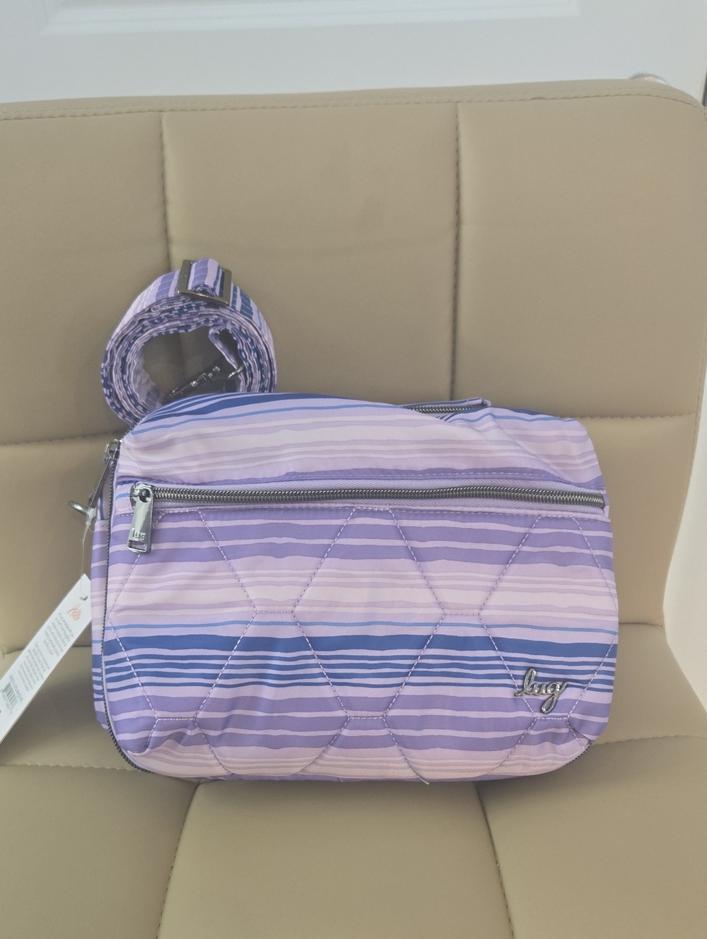 Lug Lavender and Purple Striped Crossbody Bag
